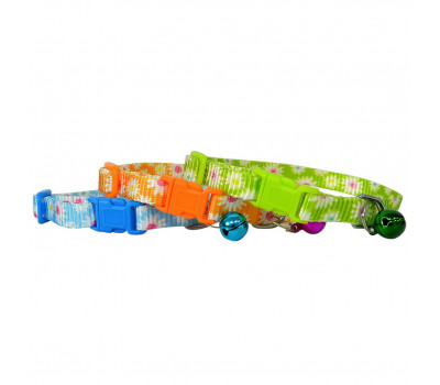 Ошейник капроновый 10мм 30см цветной с бубенчиком ЗООМИКС Ошейник капроновый 10мм 30см цветной с бубенчиком ЗООМИКС