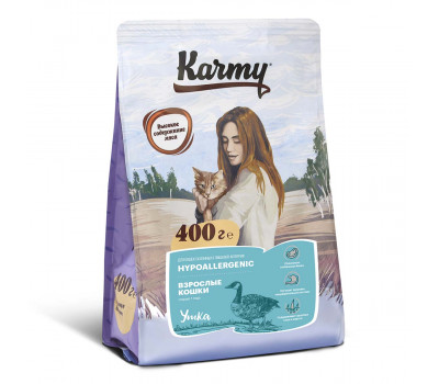 KARMY HYPOALLERGENIC д/кошек утка 0,4кг