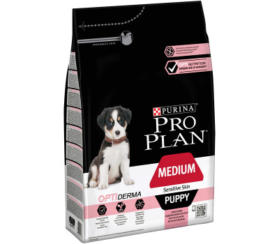 PRO PLAN Medium Sensitive Puppy Лосось/рис 3кг