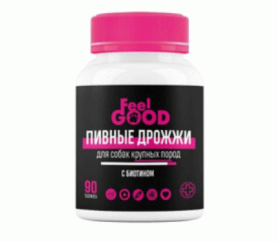 Пивные дрожжи с биотином и чесноком д/крупных пород 90т FeelGOOD