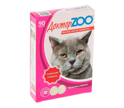 Витамины д/кошек Говядина 90таб ДОКТОР ZOO Витамины д/кошек Говядина 90таб ДОКТОР ZOO